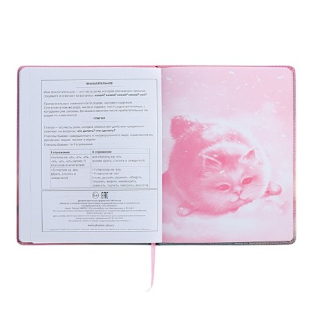 Universal Diary Grade 1-11, 48 sheets "Gray fluff", solid cover of artificial leather, lies, universal cheat sheet, block 80 g/m2-11