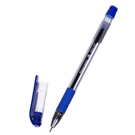 Ballic handle 0.7 mm, Brauberg max-oil, with rubber emphasis, blue ink, oil base-7