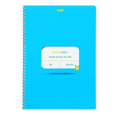 Note book A4, 96 sheets in the Click Cage, covered cardboard, embossing, block No. 2 (gray sheets), 3v mix-6