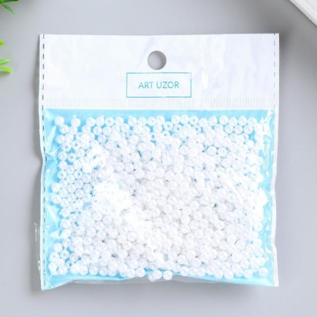 Beads for creativity "Pearls" set white d = 0.4 cm 20 g-3