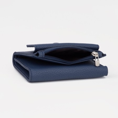 Women's wallet on magnet, blue color-4
