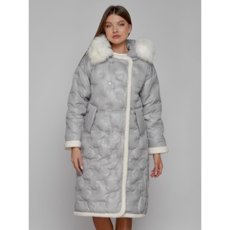 Coat insulated winter feminine, size 48, color light gray-4