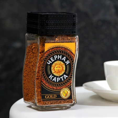 Coffee "Black Map", Gold, soluble, sublimated, 95 g