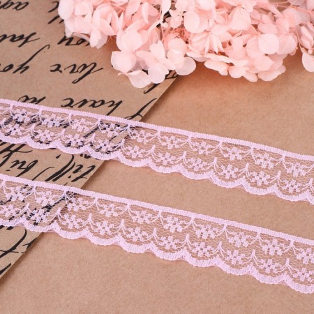 Capricon lace, 23 mm × 10 ± 1 m, pink color No. 28-1