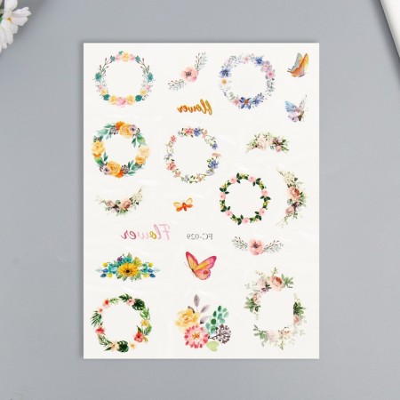Tattoo on the body color "Flower Wreaths" MIX 24x14.5 cm-1