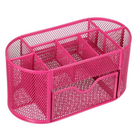 Chancellery trifle stand 9 departments, mesh metal, pink-2