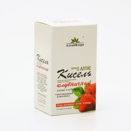 Kisel dry vitaminized "sweet berry" in sticks, strawberry, 200 g
