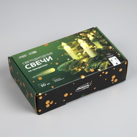 LED candles on clothespins 10 cm, 10 pieces, batteries AAX1 (not in the kit), remote control, glow warm white-8