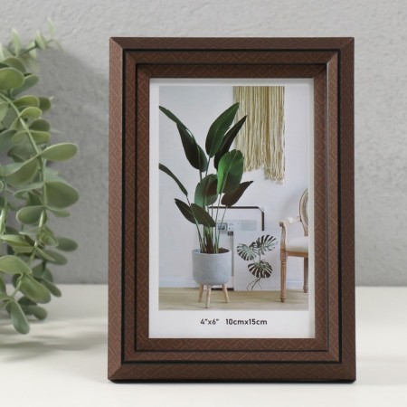 Photo frame plastic 10x15 cm "Staircase with rhombuses" Chocolate 2x13x17.9 cm