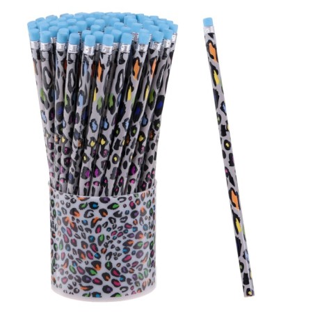 Black pencil with an eraser "Leopard", hardness of NV