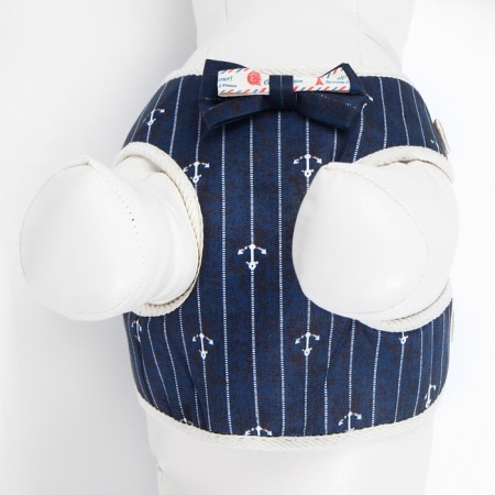 A set with a soft harness "anchor", size m, leash, 120 x 1.5 cm, og 34-66 cm, blue-6