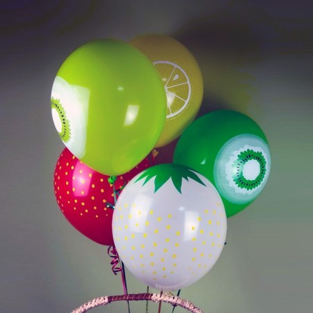 Shar Latex 14 "Fruit", pastel, silk -screen printing, set 25 pcs., Mix-1