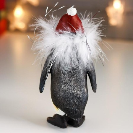 Polystone souvenir "Penguin in a hat with a pompom" Pooh 14.5x9 cm-3