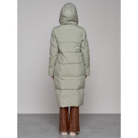 Coat insulated winter female, size 42, green color-3