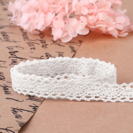 Knitted lace, 15 mm × 10 ± 1 m, white color-2