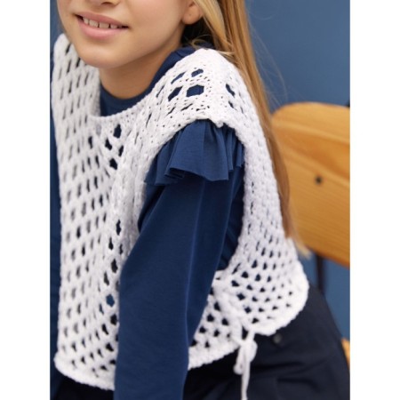 Knitted children's vests Amarobaby Mesh, height 140 cm, white color-6