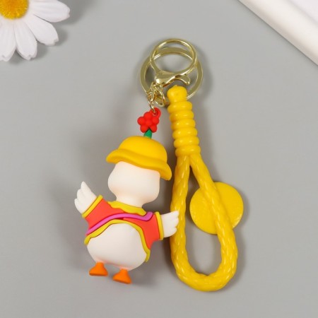 Trick rubber with carbine, strap "Fashionable Duck" 3.8x5x8 cm-3