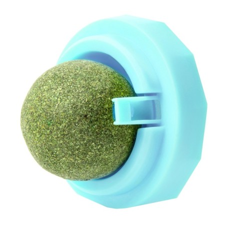 A toy for cats from cat mint "rotating ball" on the base, 5 x 4 cm, blue-5