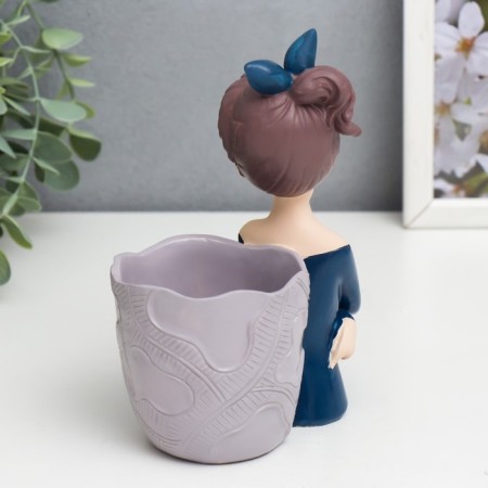 Souvenir Polystone stand "Girl with a tail - thoughtfulness" 16x8x12 cm-2