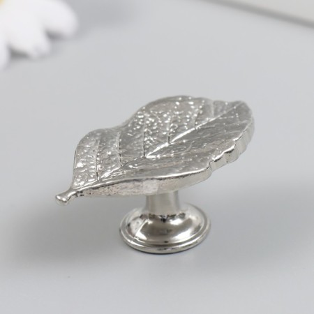 Handle for the casket metal "leaf" silver 5.2x2.8 cm-1