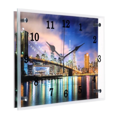 Carting clock, interior "night city and architecture", silent, 25 x 35 cm-1
