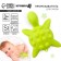 Silicone teether for teeth with a rattle of "turtle", green color, crumb I