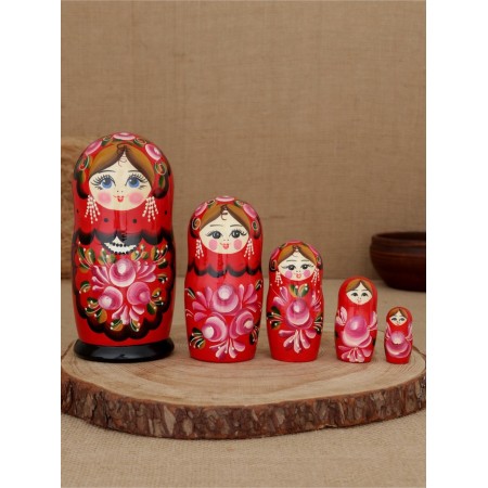 Nesting doll "bouquet of roses" 5 puppet large