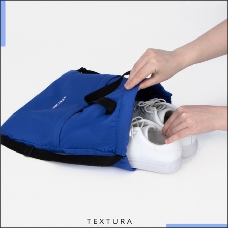 Bag for screed shoes, outer pocket, textura, blue color-7