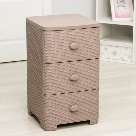 Loskod 3-section "Wholewood", 37.5 × 36 × 63 cm, cocoa color