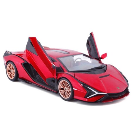 BBURAGO LAMBORGHINI SIAN FKP 37, Die-Cast, 1:24, opening doors, red red-7