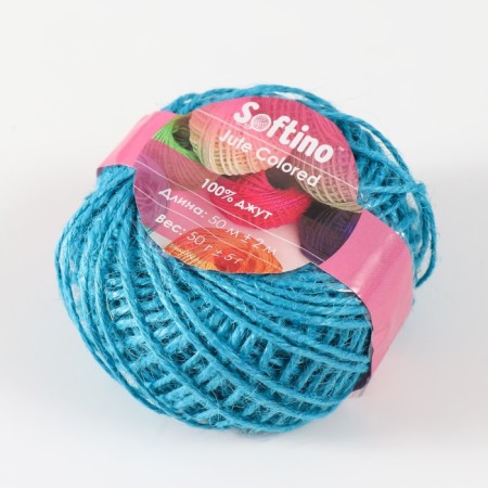 Yarn 100% juts "Softino Jute Colored" 50m ± 2m blue 50 g