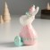 Souvenir Ceramics "Losik, Pink sweater and cap, white horns" 12.1x9.8x7 cm