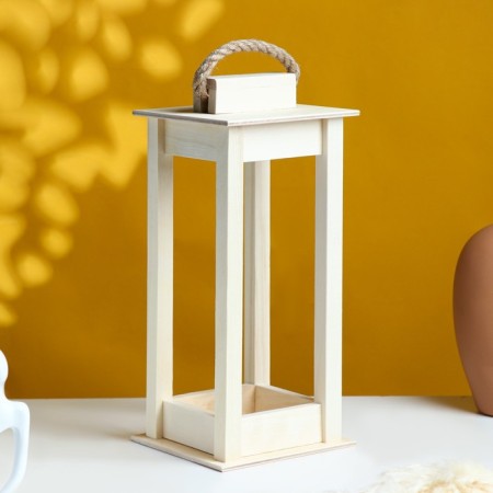 Kashpo wooden 12 × 12 × 30 cm "flashlight", handle rope, natural give beautifully