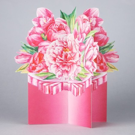 Volumetric postcard "Bouquet of flowers", 14 x 15.2 cm-1