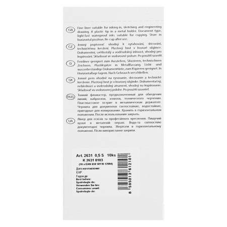 Capillary handle, 0.5 mm, centropen "Document" 2631, black, letter length 500 m, cardboard packaging-2