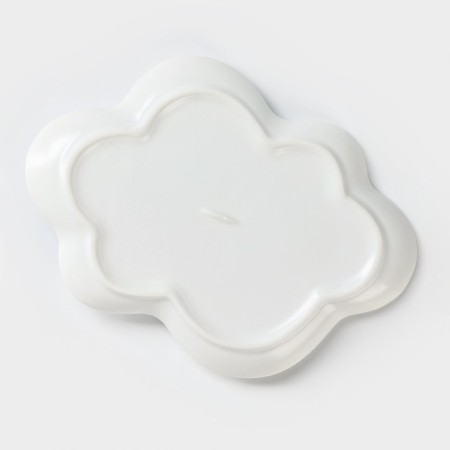Coffee steam ceramic “cloud”, 3 objects: mug, saucer 21 × 15 cm, spoon h = 13 cm, white color-7