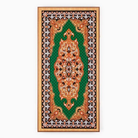 Wooden backgammon large, board game "Green Pattern", 60 x 60 cm, with checkers