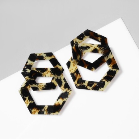 Earrings Plastic "Tanzania" Infinity Leopard, Color-1