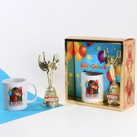 Mug and cup for graduation "primary school graduate", gift set