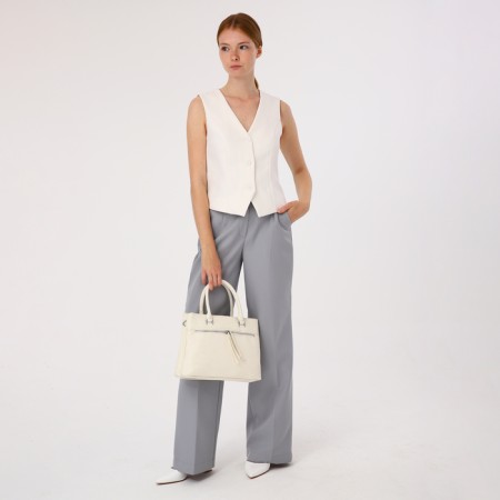Lugus bag, 2 external pockets, white color-7