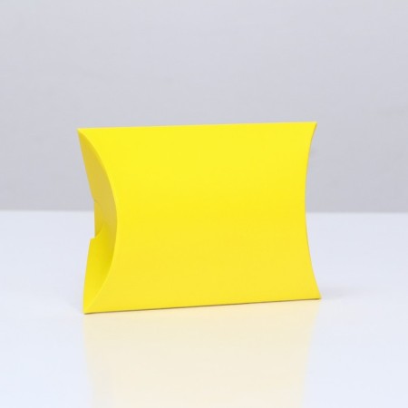 Folding box, pillow, yellow, 15 x 11 x 3 cm,