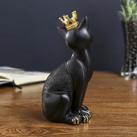 Polystone souvenir "Black cat in the Golden Crown" 19.5x8.5x7.5 cm-2