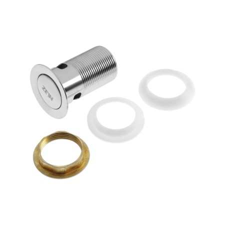 Bottom valve Zein BP1, 1 1/4 ", a small button, with overflow, for a shell, chrome-14