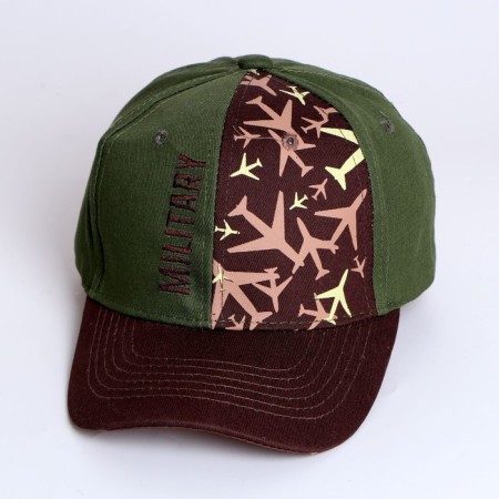 Children's cap for the boy Military, the color is green, Rr. 54-6