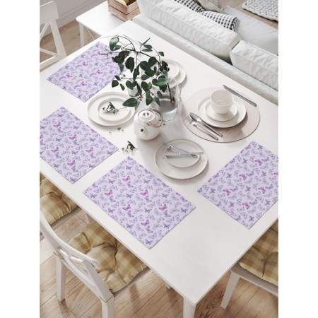 A set of napkins for setting the table "Summer butterflies", rectangular, size 32x46 cm, 4 pcs