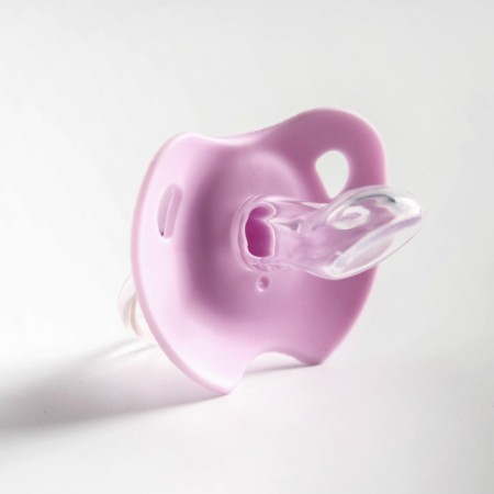 Orthodontic dummy nipple, silicone, from 6 months, with a cap, mix for a girl-4