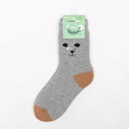 Socks children's woolen terry "dogs", color mix, size 16-3