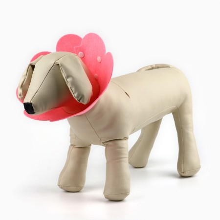 Soft collar for animals felt felt, pink cent, size S-6