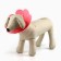 Soft collar for animals felt felt, pink cent, size S