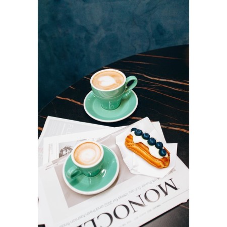 Coffee steam porcelain Magistro Coffee Time, 2 objects: a cup 280 ml, a saucer d = 15.5 cm, the color is turquoise-10